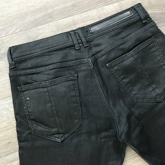 ZARA Man Black Waxed Feel Skinny Jeans - Picture 4 of 7